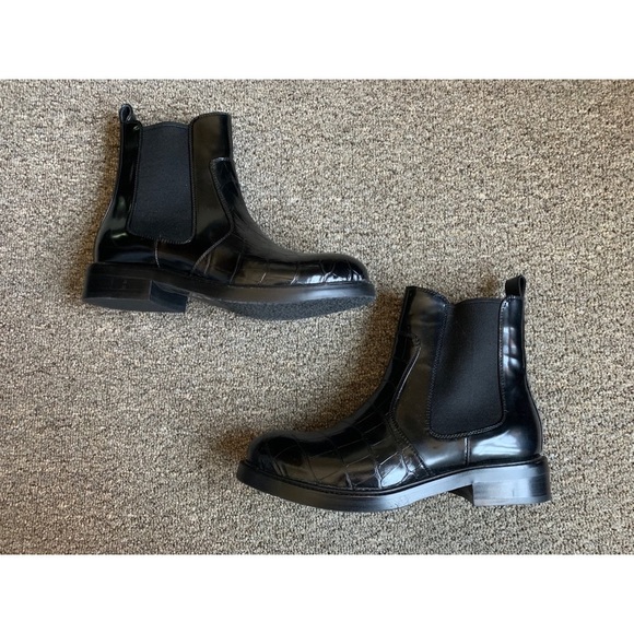 NEW JEFFREY CAMPBELL Croc Embossed Ankle Boots - Picture 3 of 4